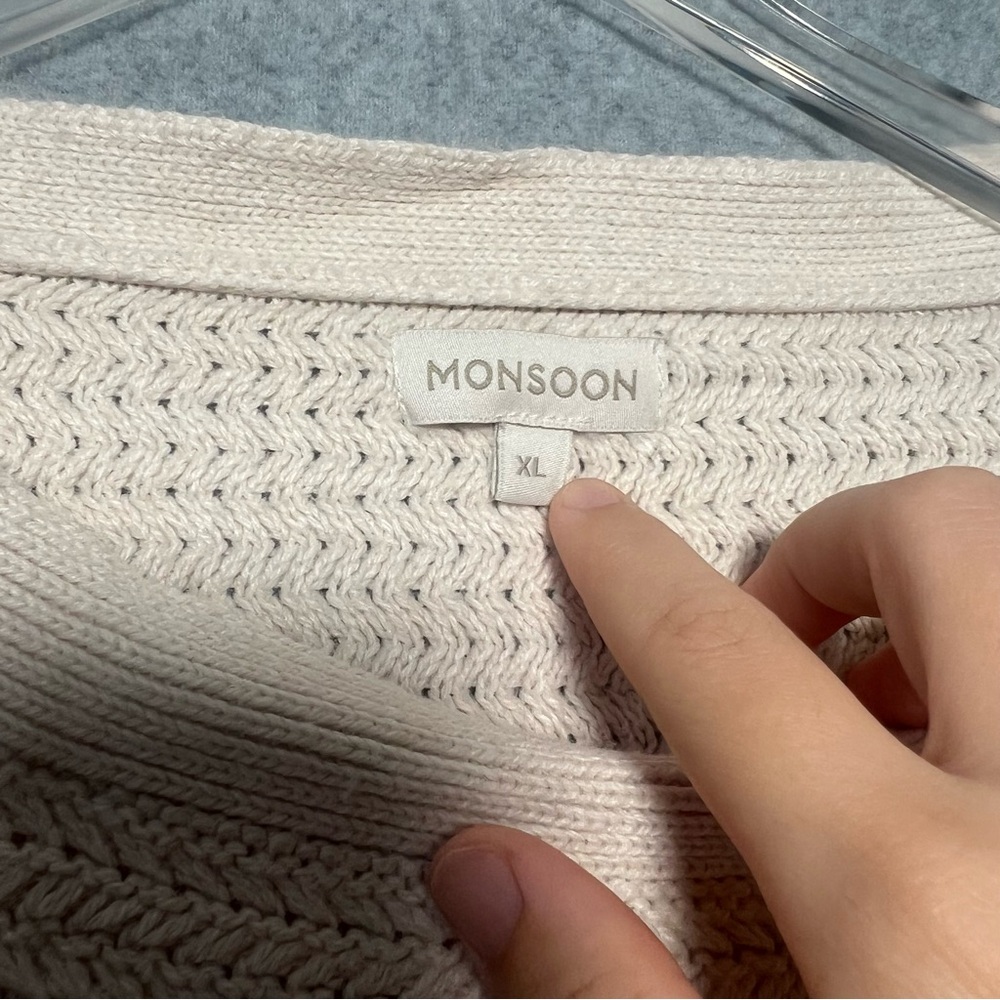 Monsoon Women’s Cream Button-Detail Women's Knit Sweater Size XL - Picture 7 of 7